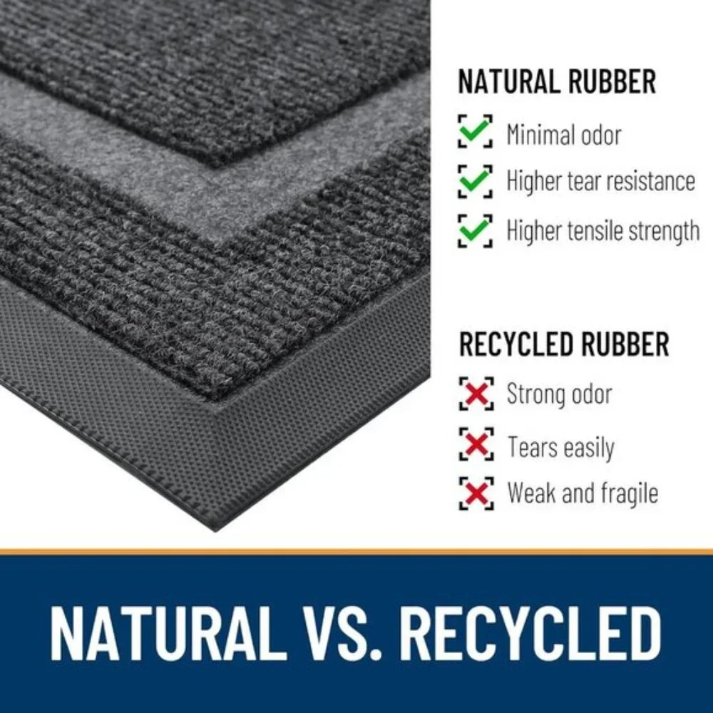 29.5x17 Front Door Mat, Waterproof All-Season, Fade-Resistant Entryway Mat, Grey